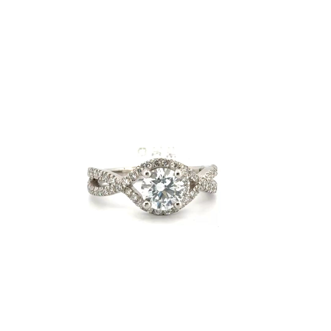 1ct. D VS2 Round Lab Grown Set in Platinum Mounting Sz 6.5