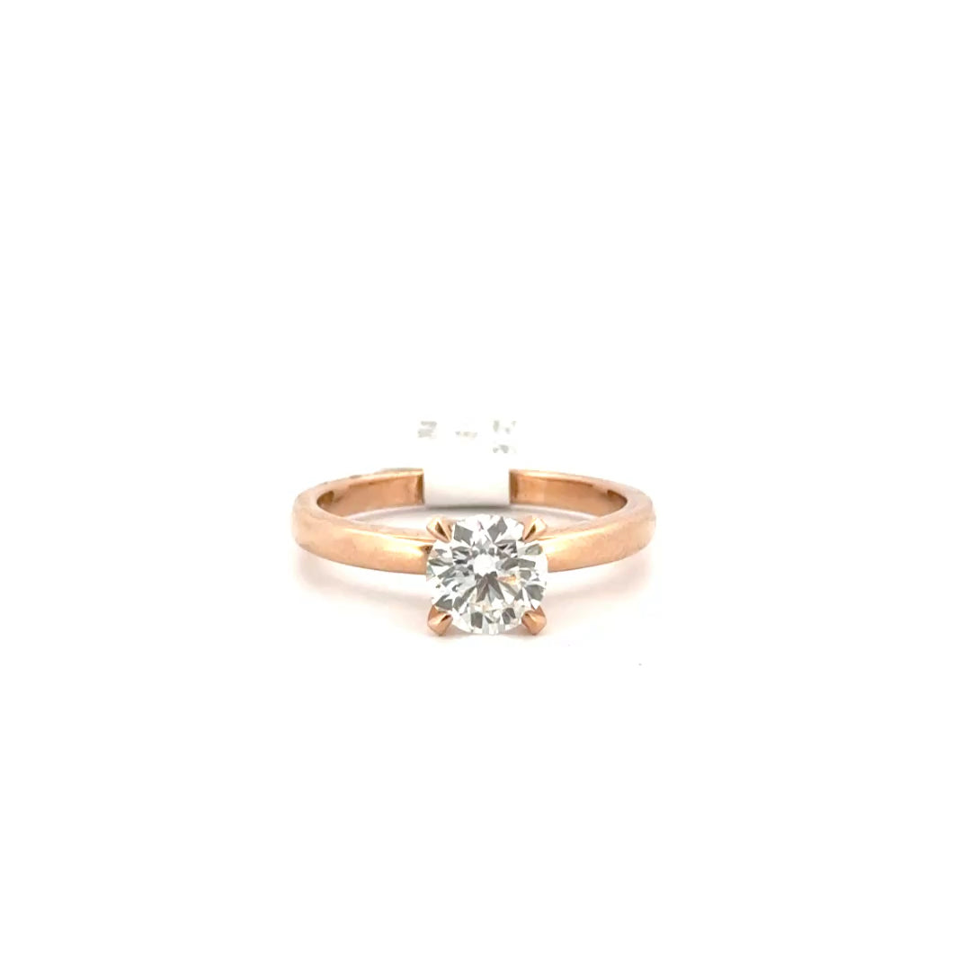 1.02ct. F SI1 Round Lab Grown Diamond Engagement Set in 14k Rose Gold