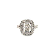 3.01ct. F VS1 Cushion Cut Lab Grown Set in 14k White Gold Halo Sz 7