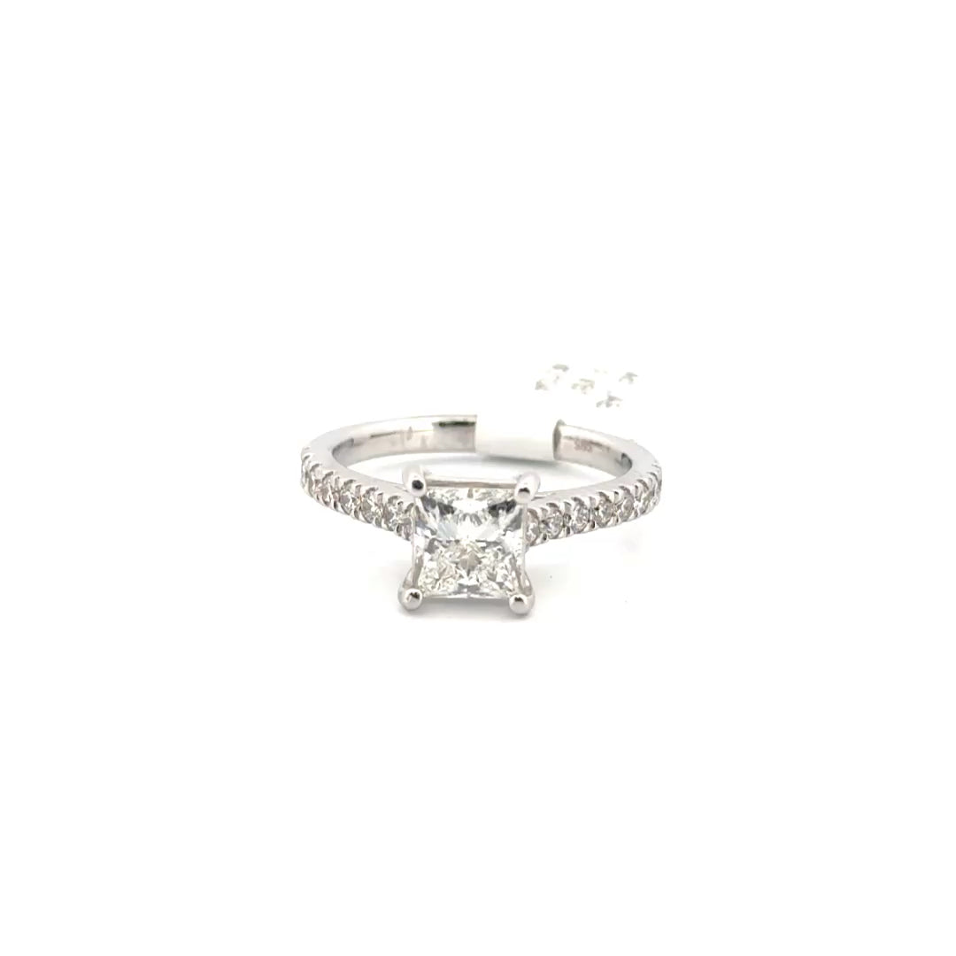 1.4ct. F VS1 Lab Grown Princess Cut Diamond Engagement Ring