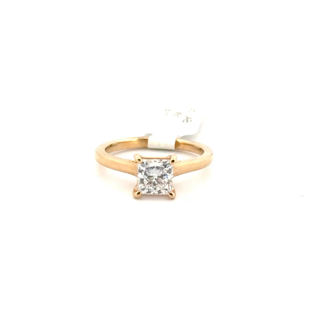 1.32ct. F VS1 Lab Grown Princess Cut Solitaire Sz 7