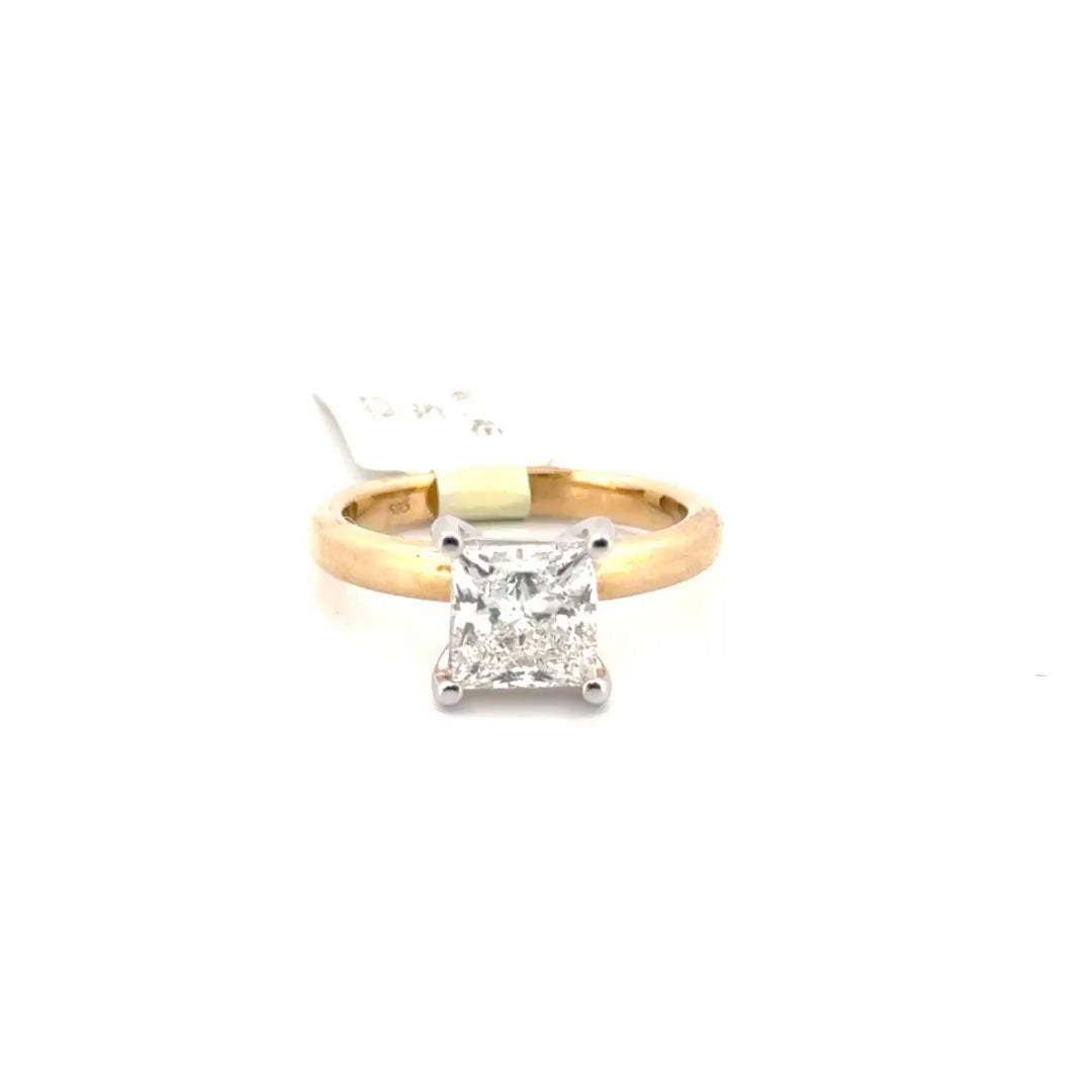 1.98ct. F VS2 Princess Cut Lab Grown Diamond Solitaire Engagement Ring