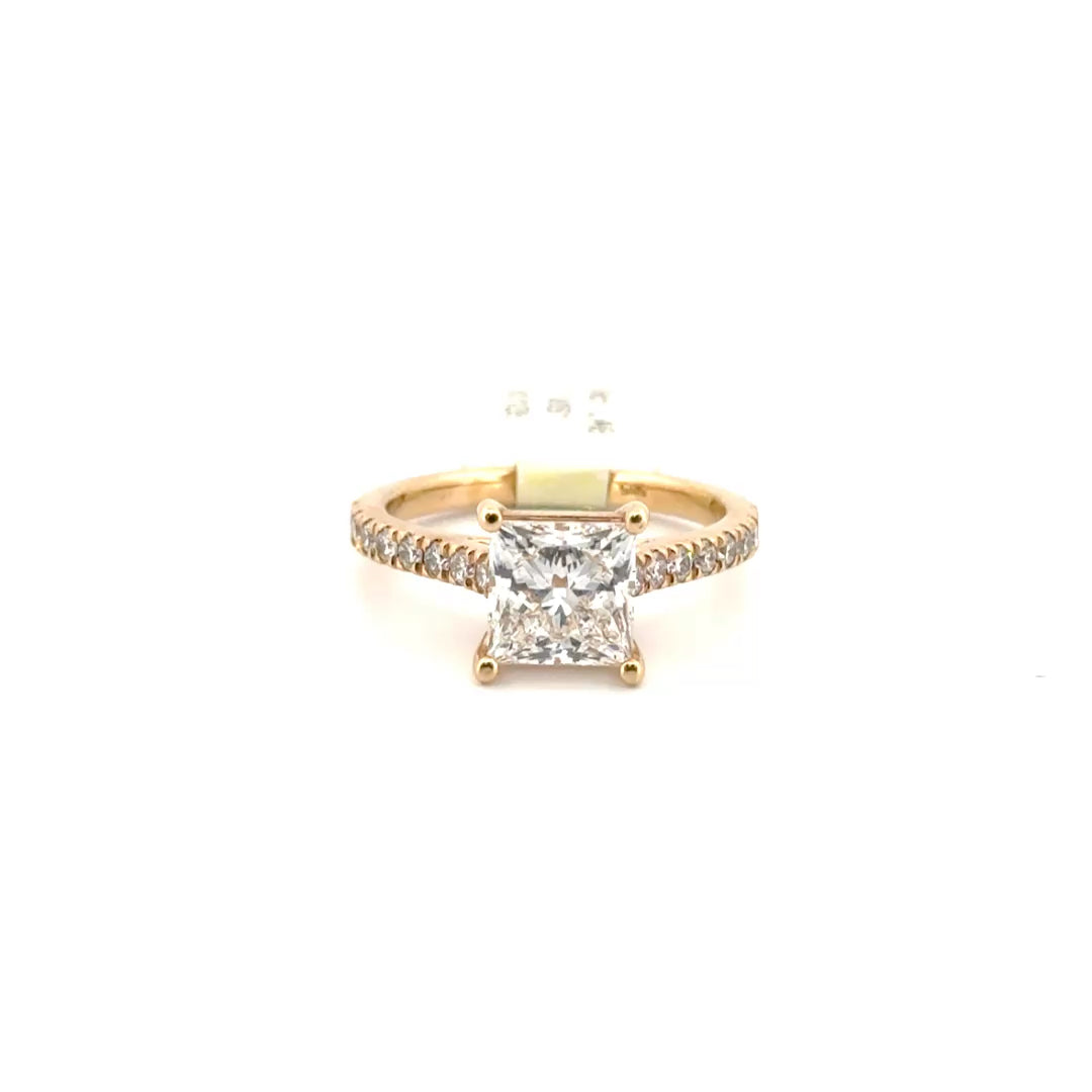 2.19ct. F VS1 Princess Cut Lab Grown Solitaire Diamond Engagement Ring Sz 7