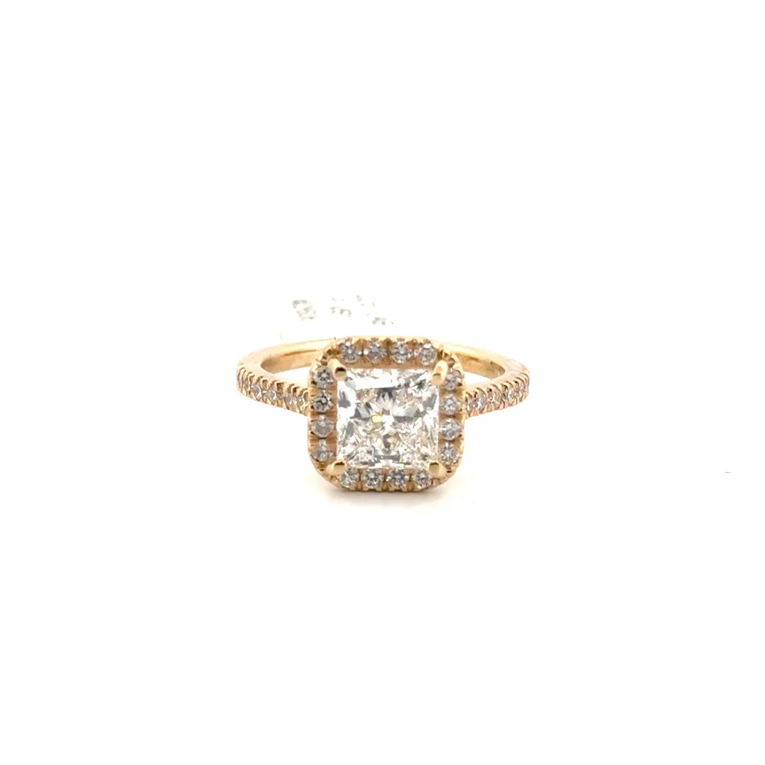 2.02ct. F VS1 Lab Grown Princess Cut Diamond Engagement Ring Sz 7