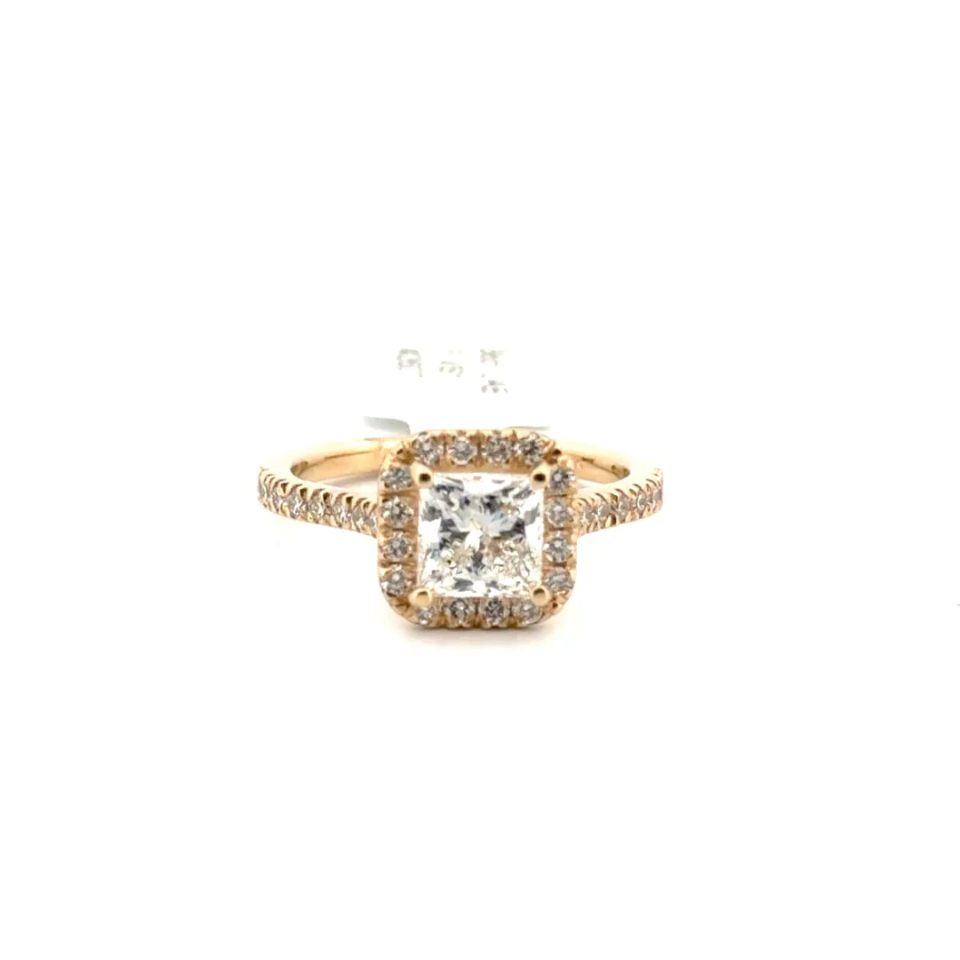 1.38ct. F VS1 Princess Cut Lab Grown Diamond Engagement Ring