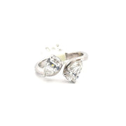 2.3cttw. F VS1 Two Stone Pear Lab Grown Diamond Ring Sz 7
