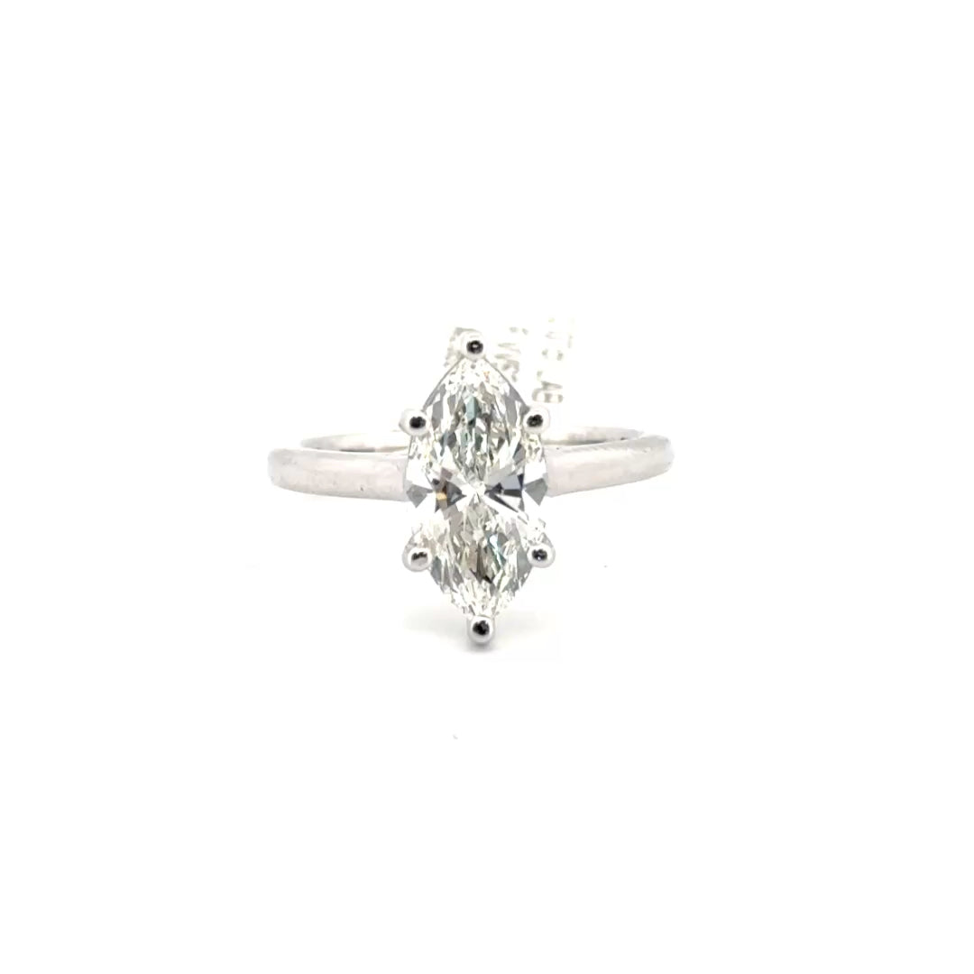 2.07ct. F VVS2 Lab Grown Marquise Solitaire Engagement Ring