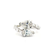 3.85cttw. Lab Grown F VS1 Pear Snake Style Ring Sz 6.5