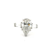 4ct. F VS1 Pear Shape Lab Grown Diamond Engagement Ring Sz 6