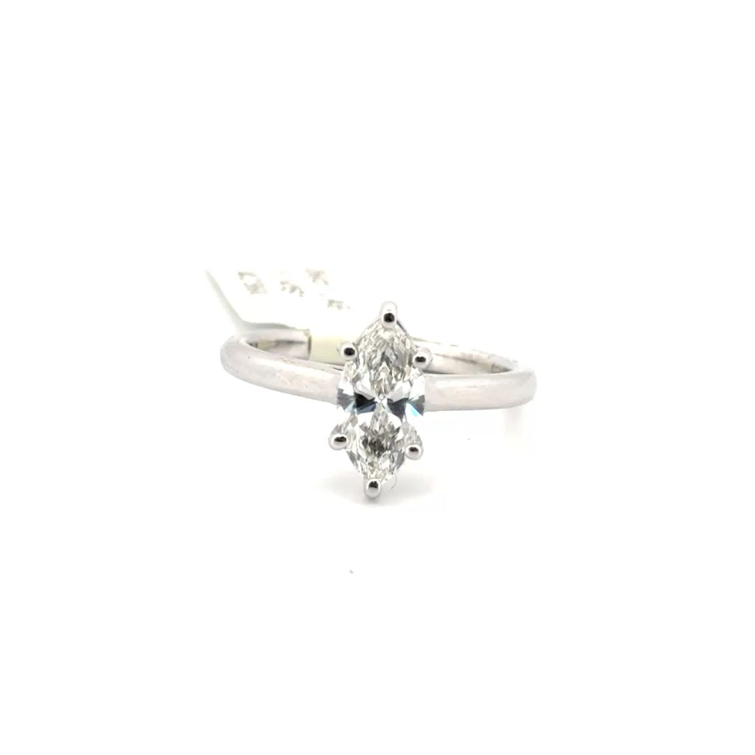 1.09ct. E VS1 Lab Grown Marquise Solitaire Diamond Engagement Ring