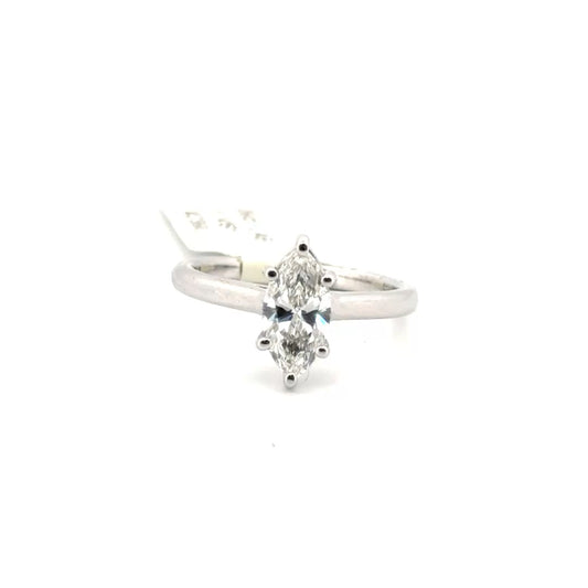 1.09ct. E VS1 Lab Grown Marquise Solitaire Diamond Engagement Ring