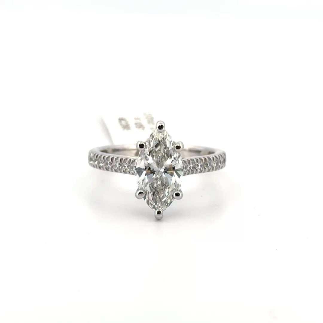 2.01ct. F VS1 Lab Grown Marquise Cut Diamond Engagement Sz 7