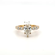 2.06ct. F VS1 Lab Grown Pear Shape Diamond Engagement Set in 10pt Band Sz 7