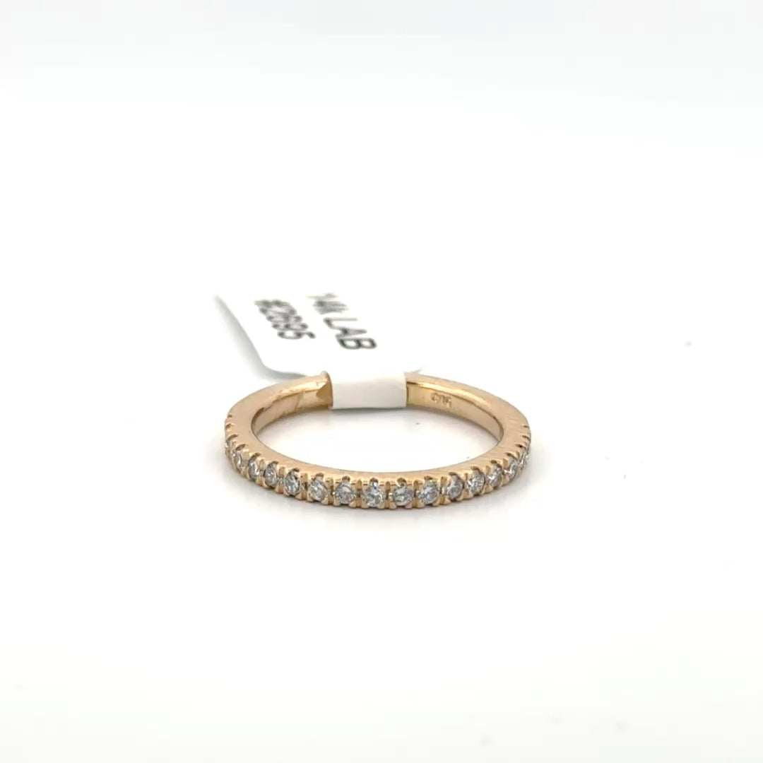 14K Yellow Gold Lab Grown Diamond Band Sz. 5