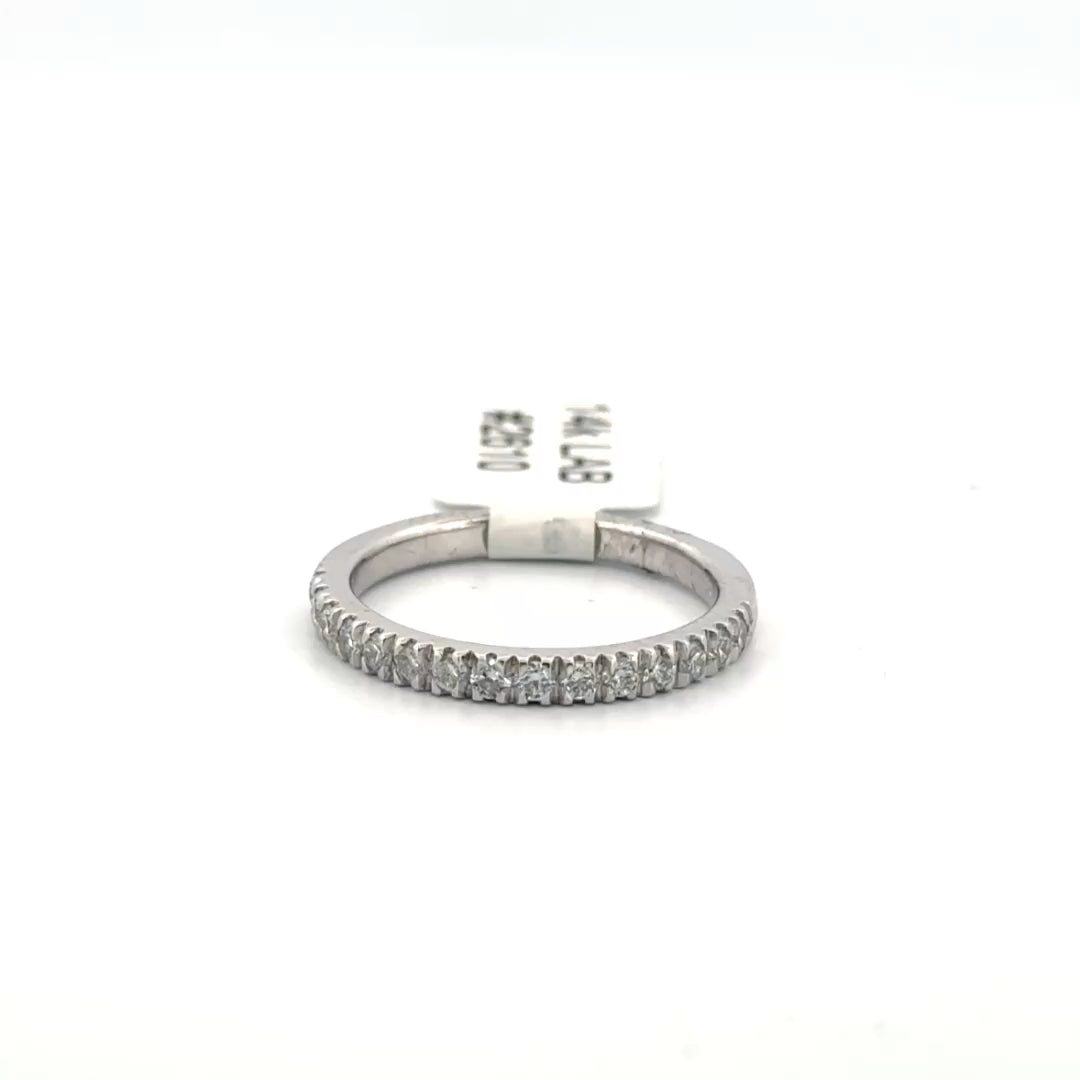 14K White Gold Lab Grown Diamond Band Sz. 6