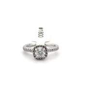 14K White Gold Princess Cut Diamond Engagement Ring Sz 5
