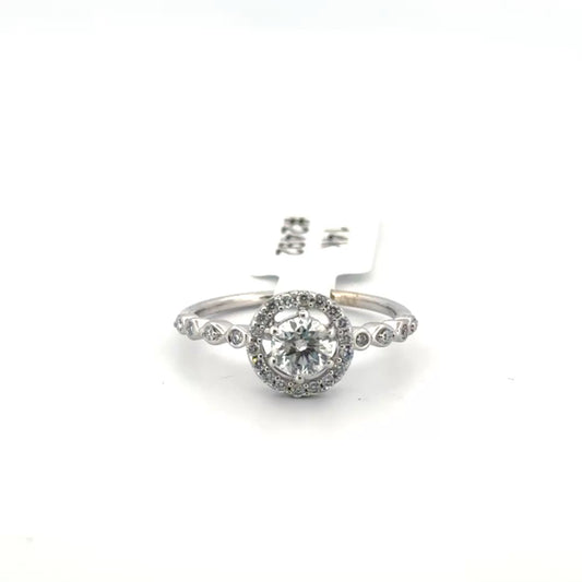 14K White Gold Diamond Engagement Ring