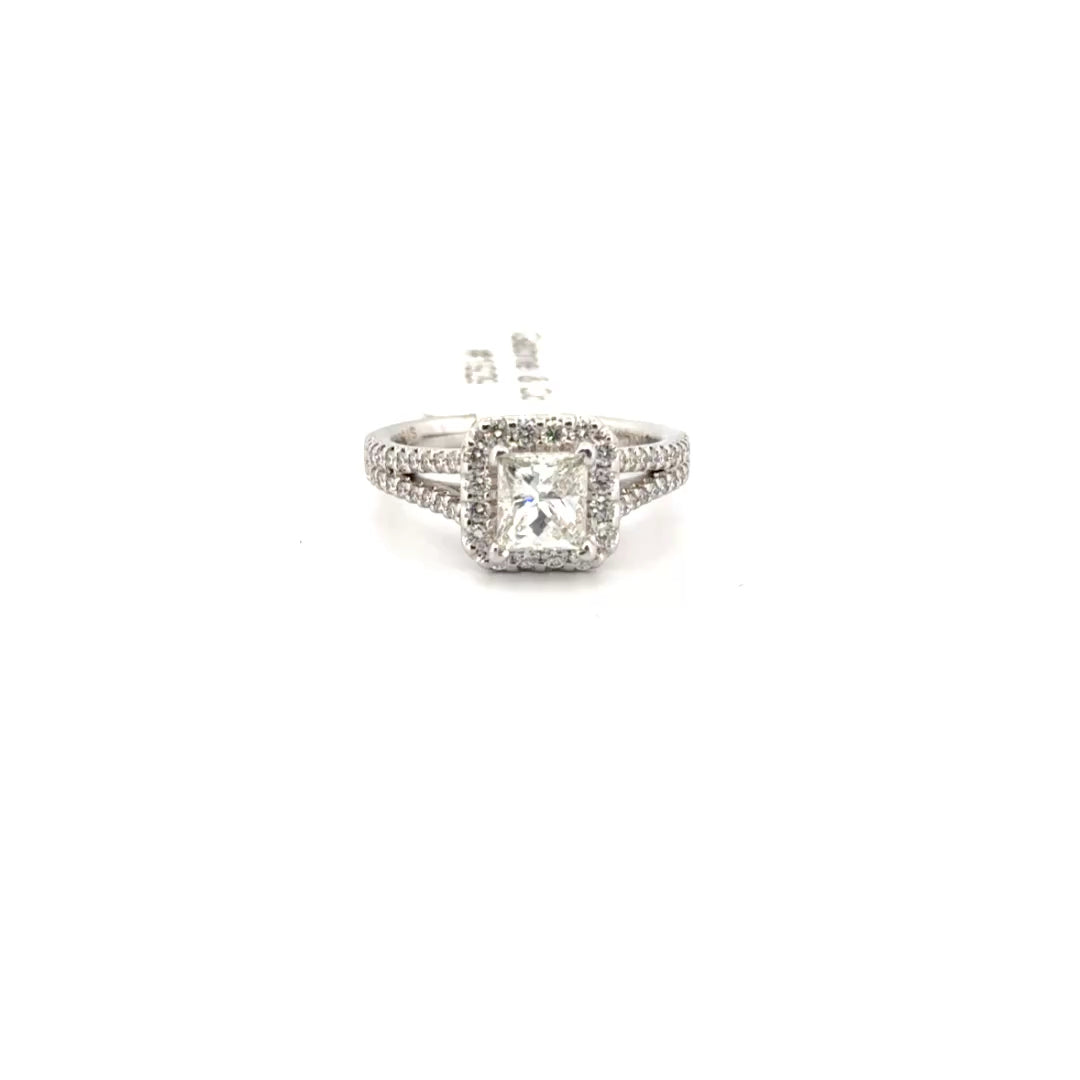 Princess Cut Natural Diamond In Gabriel & Co Custom Mounting