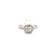 Natural Diamond Engagement Ring Set in 14K White Gold Sz 7.5