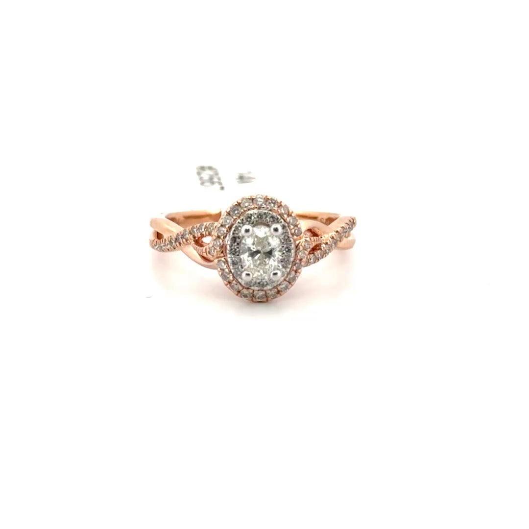 Natural Diamond Engagement Set in 14K Rose Gold