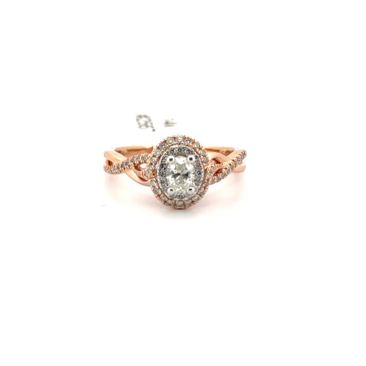 Natural Diamond Engagement Set in 14K Rose Gold