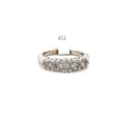 White Gold Natural Diamond Flower Style Band Sz 7