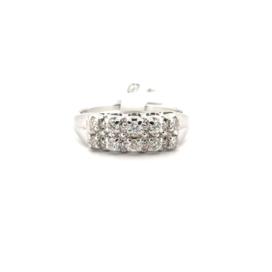Natural Diamond Band Set in 14K White Gold Sz 10.5