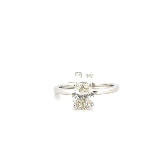 1.50ct. Natural Diamond Oval Solitaire Set on 14K White Gold Band