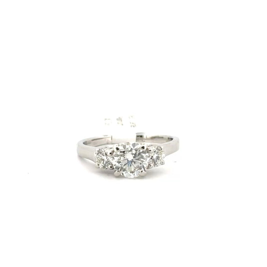 1.36ct. Natural Round Diamond Set in Platinum With .50cttw. Accent Stones