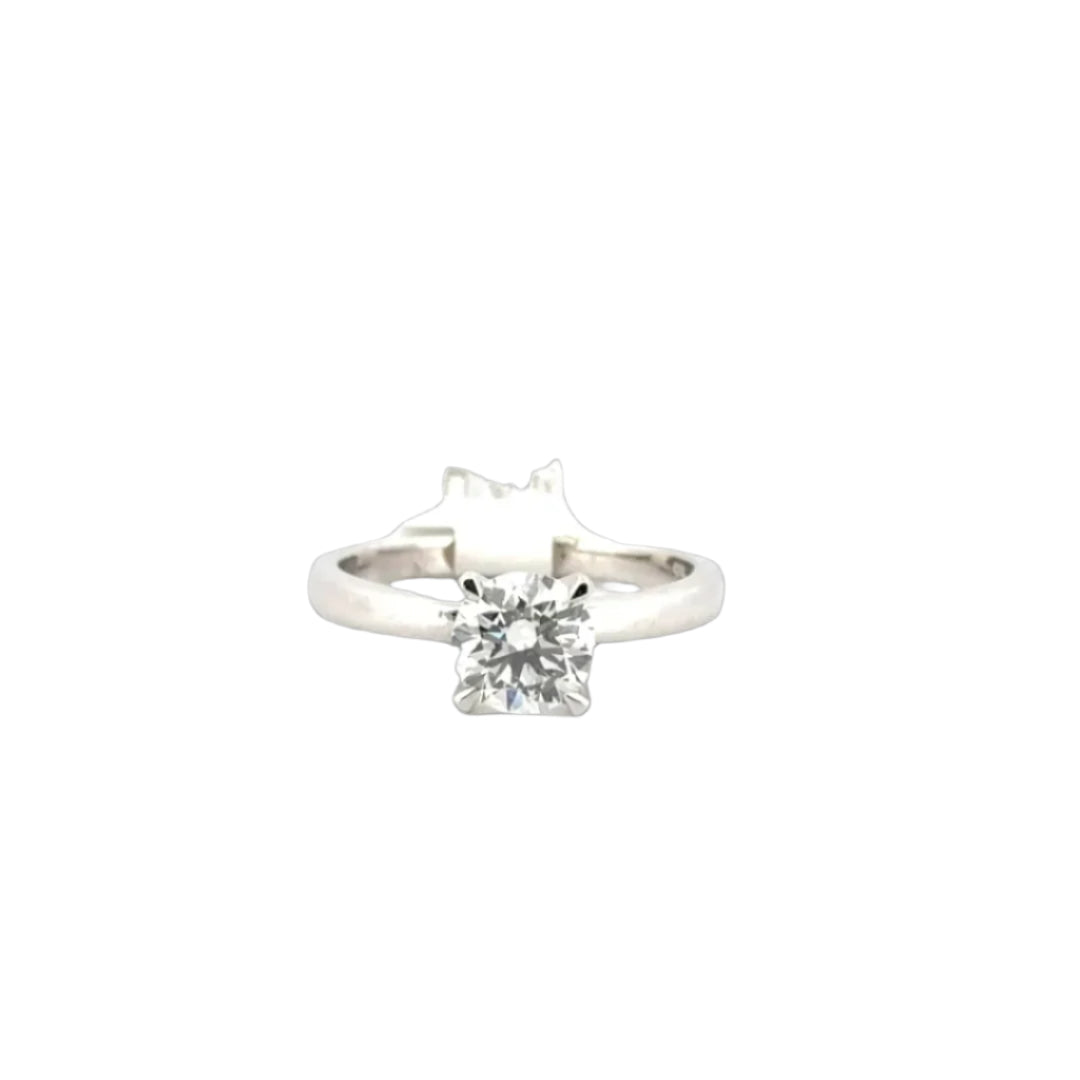 1.12ct. F SI1 GIA Certified Natural Round Diamond Solitaire Set in 14K White Gold
