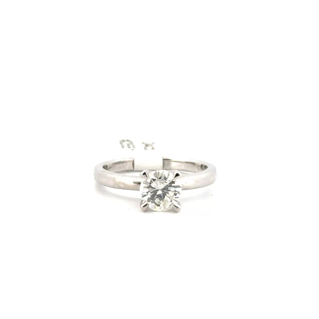 1.04ct. Natural Round Diamond Engagement Set in 14K White Gold