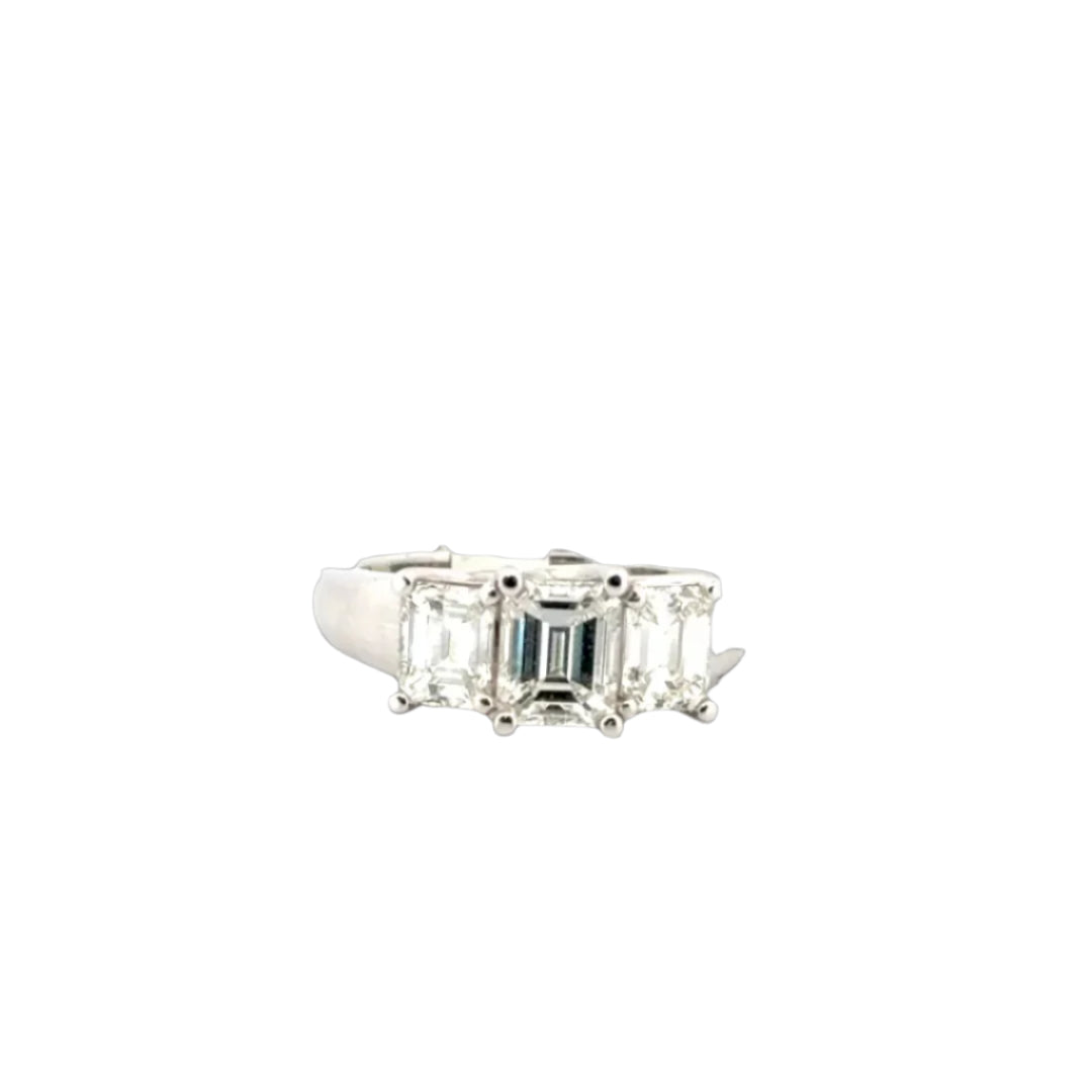1.0ct. Center With 2 .50ct Natural Diamond Accent Stone Set in 14K White Gold Sz 6