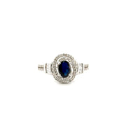 .67ct. Natural Sapphire Set in 10K White Gold Diamond Mounting Sz 7