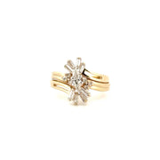.93cttw. Marquise Natural Diamond Vintage Ring Set in 14K Yellow Gold Sz 7