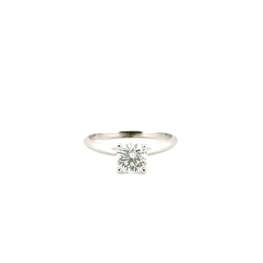 1.01ct. Natural Diamond Round Solitaire Set in 14K White Gold