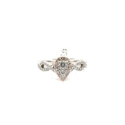 Natural Diamond Engagement Ring Set in 10K White Gold Sz 7