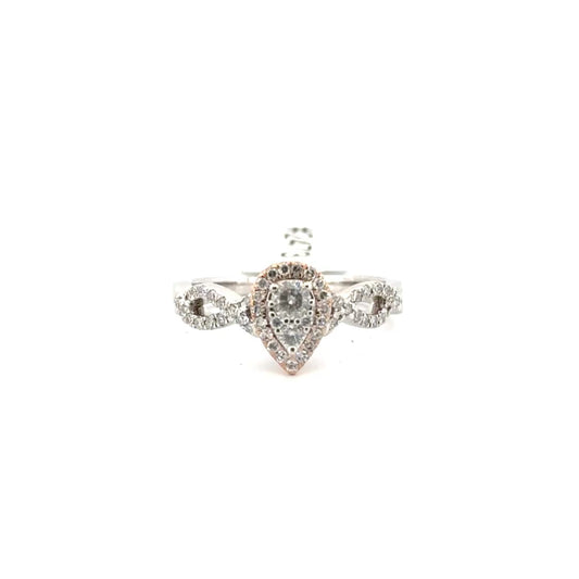 Natural Diamond Engagement Ring Set in 10K White Gold