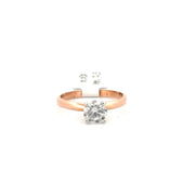 .97ct. Natural Diamond Round Solitaire Set in 14K Rose Gold Sz 6.5