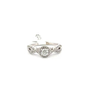 Natural Diamond Engagement Ring Set in 14K White Gold Sz 7
