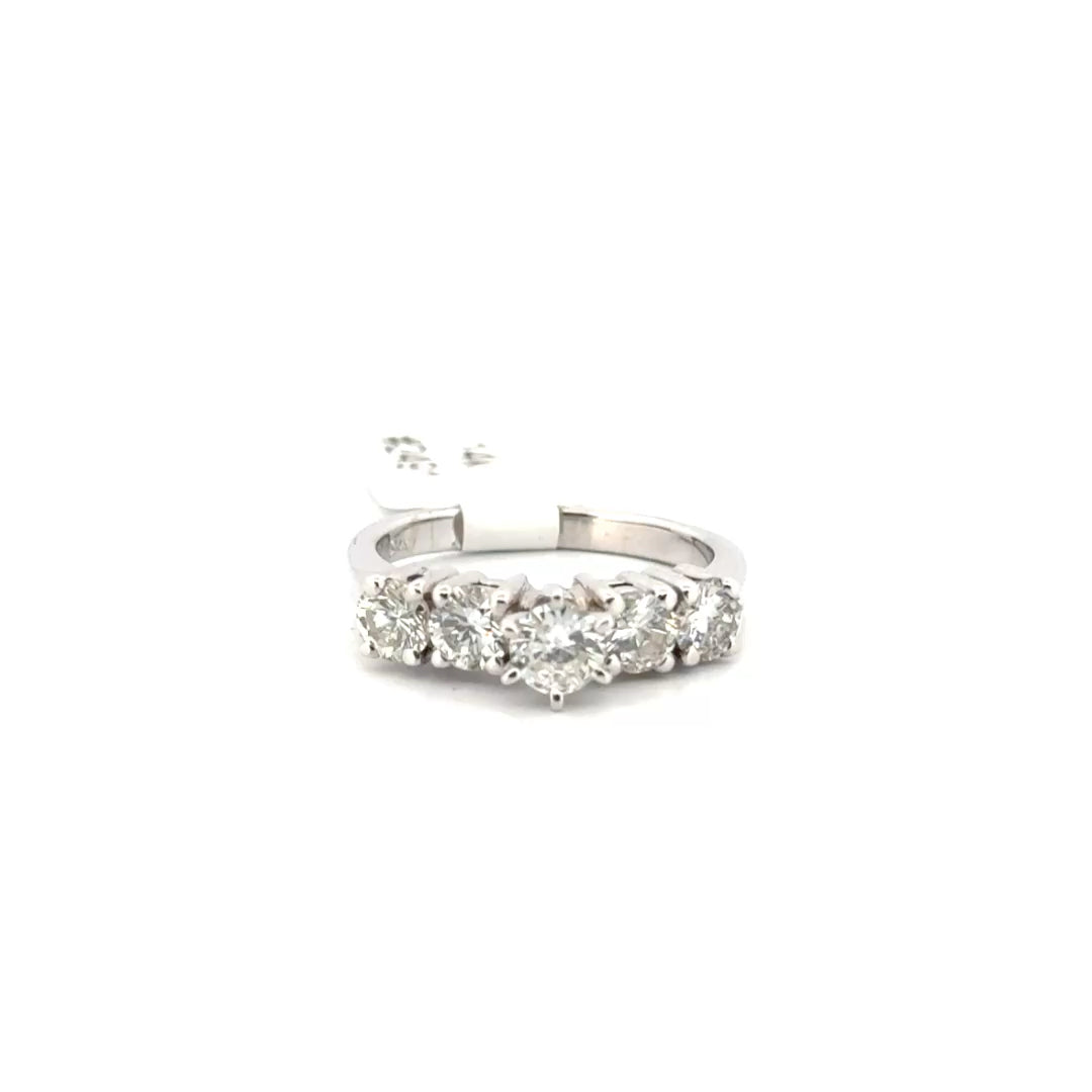 Natural Diamond Ring Set in 14K White Gold