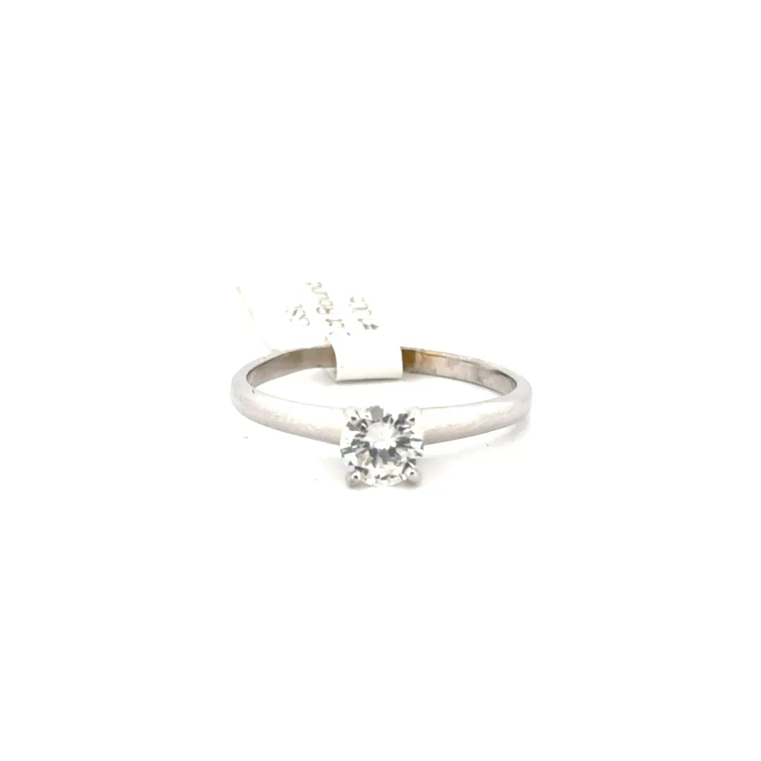 .62ct. Round Natural Diamond Solitaire Set in 14K White Gold