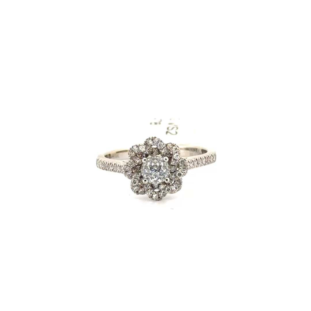 .51ct. G VS2 Crown Of Light Cut Diamond Set in 14K White Gold Sz 7