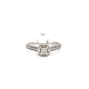 Princess Cut Diamond Engagement Ring Set in 14K White Gold Sz 8