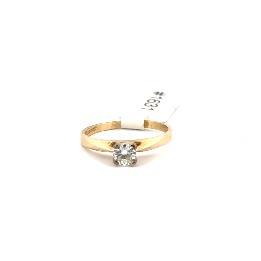 Round Natural Diamond Solitaire Set in 14K Yellow Gold