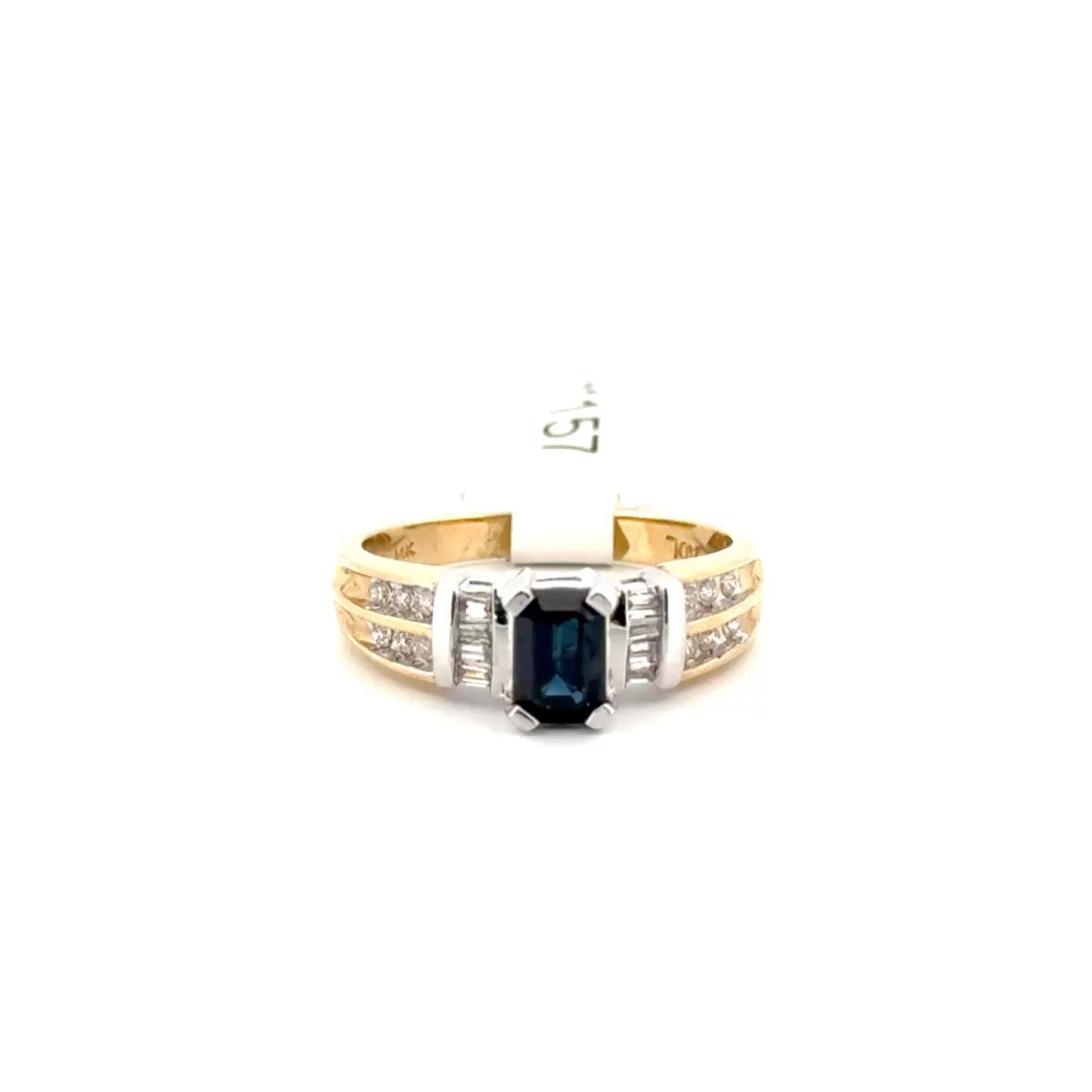 Sapphire & Diamond Ring Set in 14K