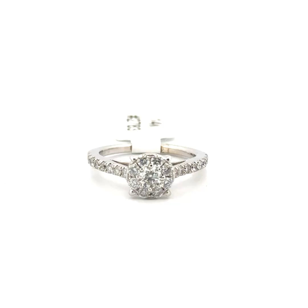 Natural Diamond Engagement Ring Set in 14K White Gold