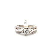 Round Natural Diamond Solitaire Set in 14K White Gold Diamond Mounting Sz 7