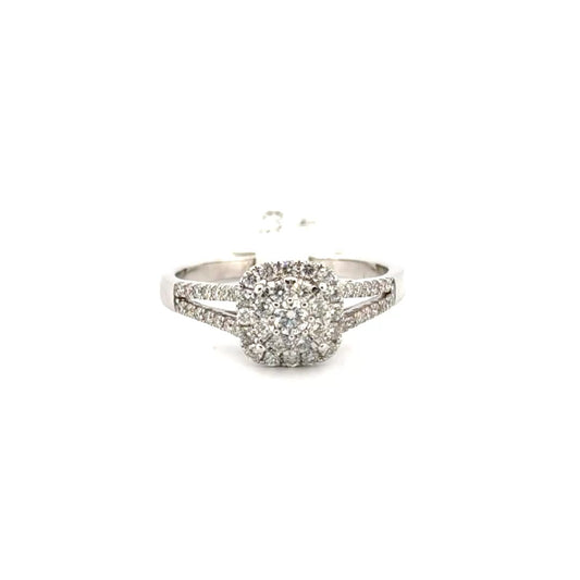 Natural Diamond Engagement Ring Set in 14K White Gold