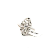 Vintage 14K White Gold Natural Diamond Ring Sz 3
