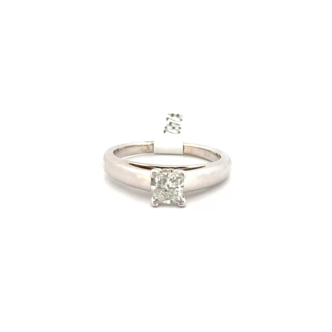 Natural Diamond Engagement Ring Set in 14K White Gold